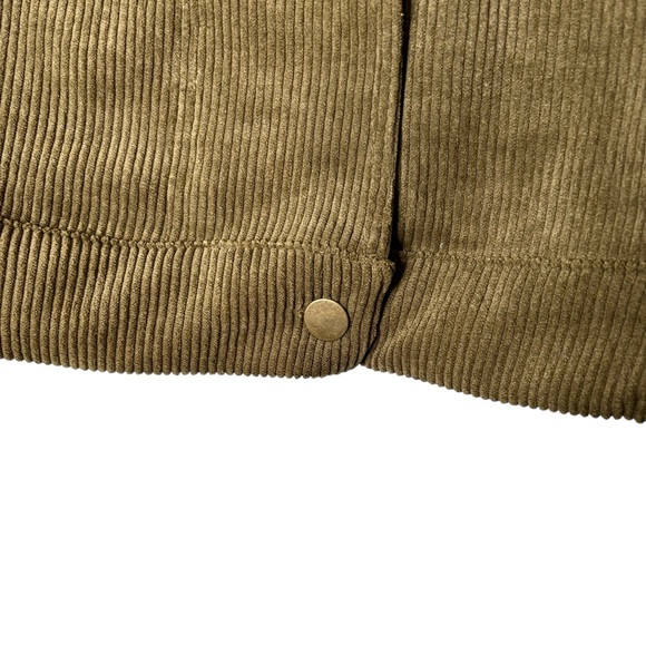 Mine M or L  Olive Green Corduroy Crop Bomber Jacket NWOT - Picture 9 of 17